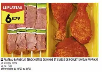 Leader Price Plateau barbecue (brochettes de dinde et cuisse de poulet saveur paprika) offre