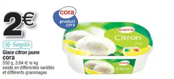 Cora x Carrefour CORA glace citron jaune offre