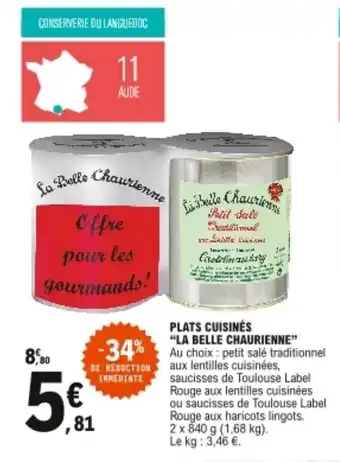 E.Leclerc "LA BELLE CHAURIENNE" plats cuisinés offre