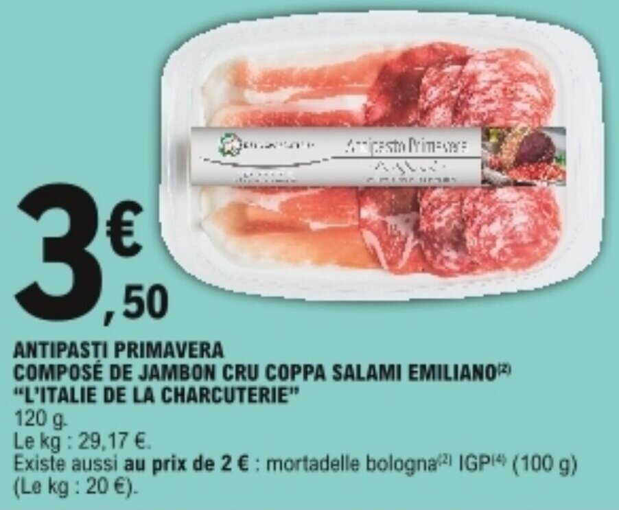 Promo "L'ITALIE DE LA CHARCUTERIE" antipasti primavera composé de