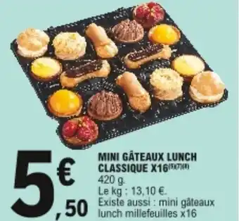 E.Leclerc Mini gâteaux lunch classique X16 offre
