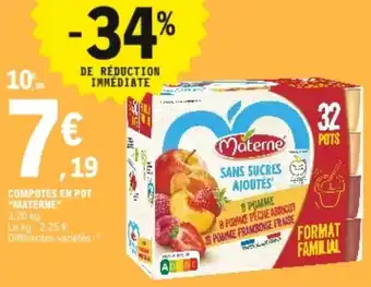 E.Leclerc "MATERNE" compotes en pot offre