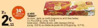 E.Leclerc "HÉNAFF" le pâté offre