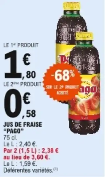 E.Leclerc "PAGO" jus de fraise offre
