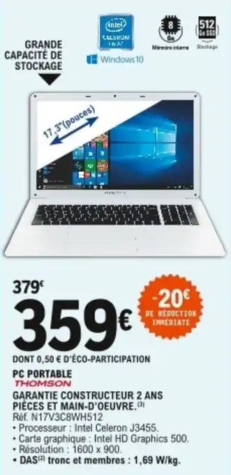 E.Leclerc THOMSON pc portable offre