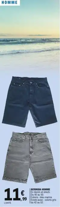 E.Leclerc Bermuda homme offre