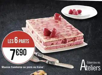 Géant Casino Mousse framboise ou poire ou fraise offre