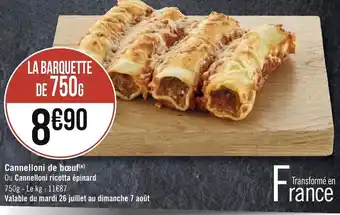 Géant Casino Cannelloni de bœuf offre