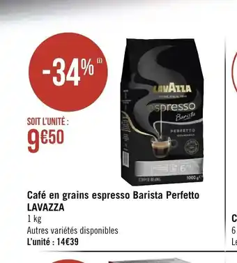 Géant Casino Café en grains espresso barista perfetto lavazza offre