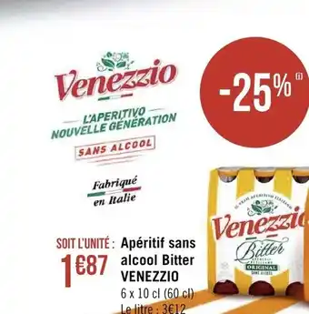 Géant Casino Apéritif sans alcool bitter venezzio offre