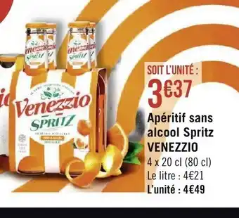 Géant Casino Apéritif Sans alcool spritz venezzio offre