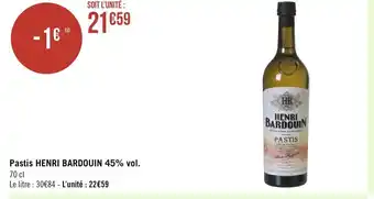 Géant Casino Pastis henri bardouin 45% vol. offre