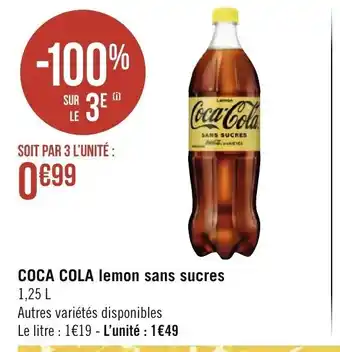 Géant Casino Coca cola lemon sans sucres offre