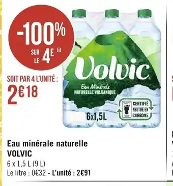 Géant Casino Eau minérale naturelle VOLVIC offre