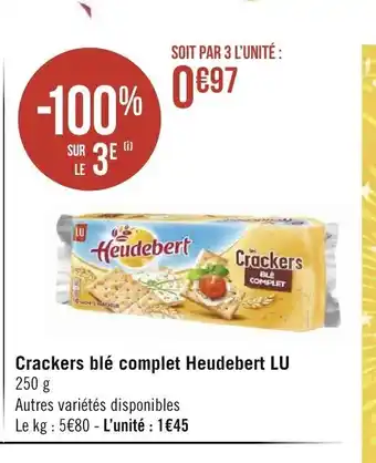Géant Casino Crackers Blé complet heudebert lu offre