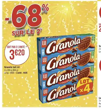 Géant Casino Granola Lait Lu offre
