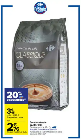 Carrefour Dosette De Café CARREFOUR offre