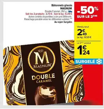 Carrefour Bâtonnets glacés magnum offre