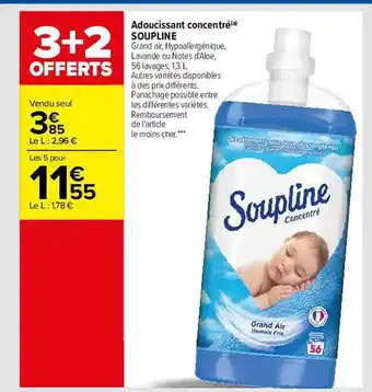 Carrefour Adoucissant concentré soupline offre
