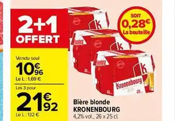 Carrefour Bière blonde kronenbourg offre