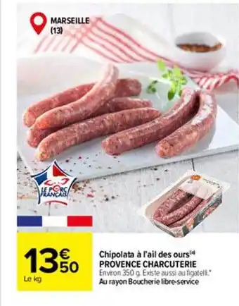 Chipolata à l'ail des ours provence charcuterie