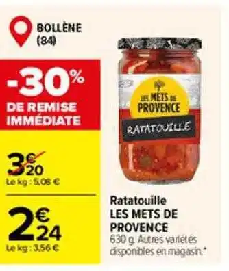 Carrefour Ratatouille les mets de provence offre