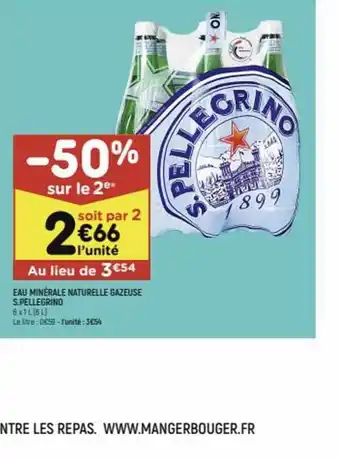 Eau minérale naturelle gazeuse s. pellegrino
