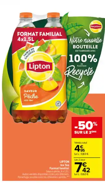 Carrefour LIPTON Ice Tea Format Familial offre
