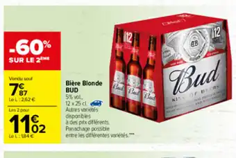 Carrefour Bière Blonde BUD offre