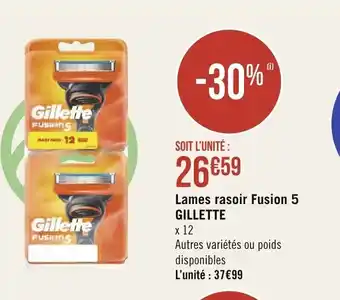 Géant Casino Gillette Lames Rasoir Fusion 5 offre