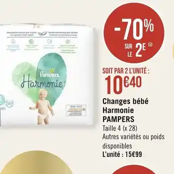 Géant Casino Pampers Changes Bébé Harmonie offre