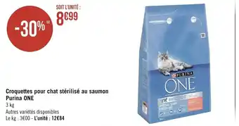 Géant Casino Purina One Croquettes Pour Chat Stérilisé Au Saumon offre