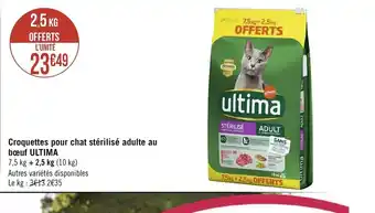 Géant Casino Ultima Croquettes Pour Chat Stérilisé Adulte Au Bœuf offre