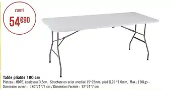Géant Casino Table Pliable 180cm offre