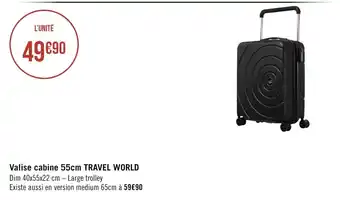 Géant Casino Valise Cabine 55cm Travel World offre