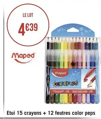 Géant Casino Etui 15 Crayons +12 Feutres Color Peps offre