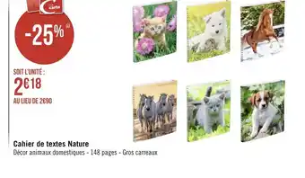 Géant Casino Cahier de Textes Nature offre