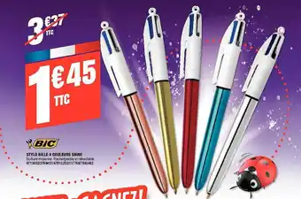 Plein ciel Stylo bille 4 couleurs shine bic offre