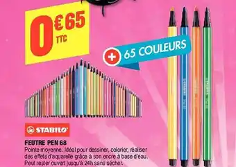 Plein ciel Feutre pen 68 stabilo offre