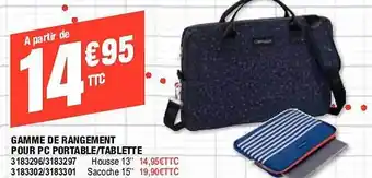 Plein ciel Gamme de rangement pour pc portable ou tablette offre