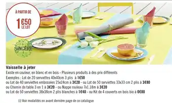 Géant Casino Vaisselle à Jeter offre