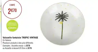 Géant Casino Vaisselle Fantaisie Tropic Vintage offre
