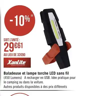 Xanlite Baladeuse Et Lampe Torche LED Sans Fil