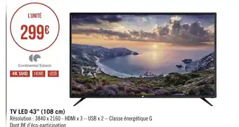 Géant Casino Tv Led 43 108cm offre