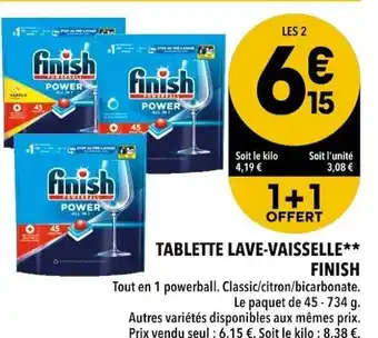 Supeco Finish Tablette Lave-Vaisselle offre