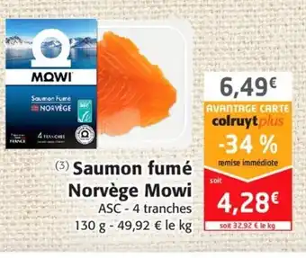 Colruyt Saumon Fumé Norvège Mowi offre