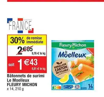 Cora x Carrefour Bâtonnets de surimi le moelleux fleury michon offre