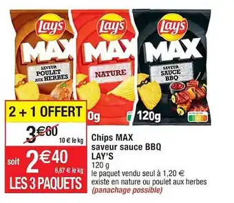 Cora x Carrefour Chips max saveur sauce bbq lay's offre