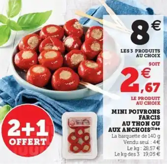 Super U Mini Poivrons Farcis Au Thon Ou Aux Anchois offre