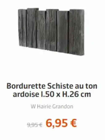 Bordurette Schiste Au Ton Ardoise I.50x H.26cm